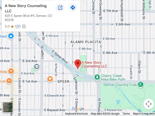 Get Directions to A New Story Counseling in Denver, CO Get Directions to A New Story Counseling in Denver, CO